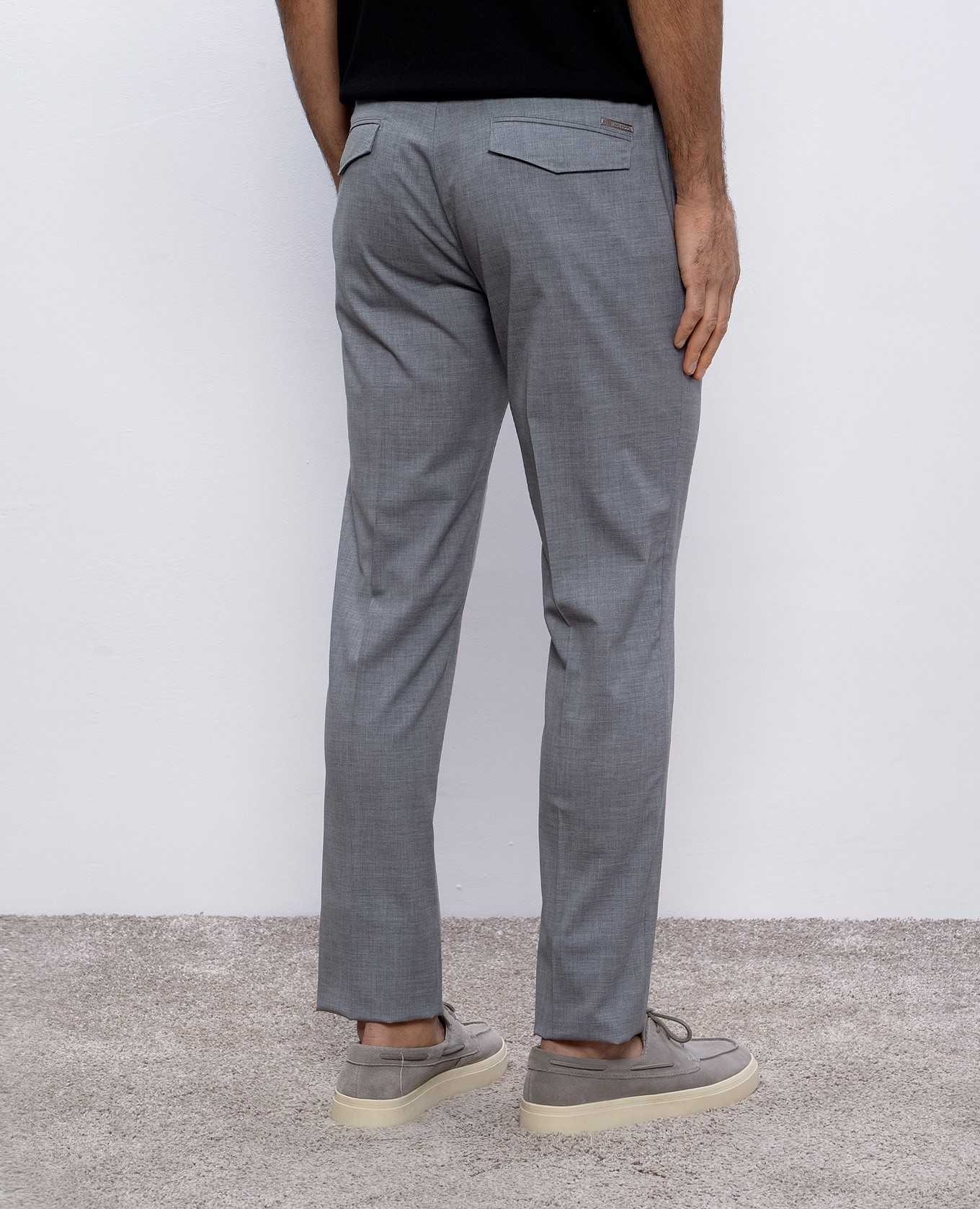 

Grey wool trousers with logo Stefano Ricci