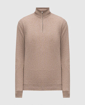 Agnona Brown cashmere, wool and silk sweater K210U580S1211