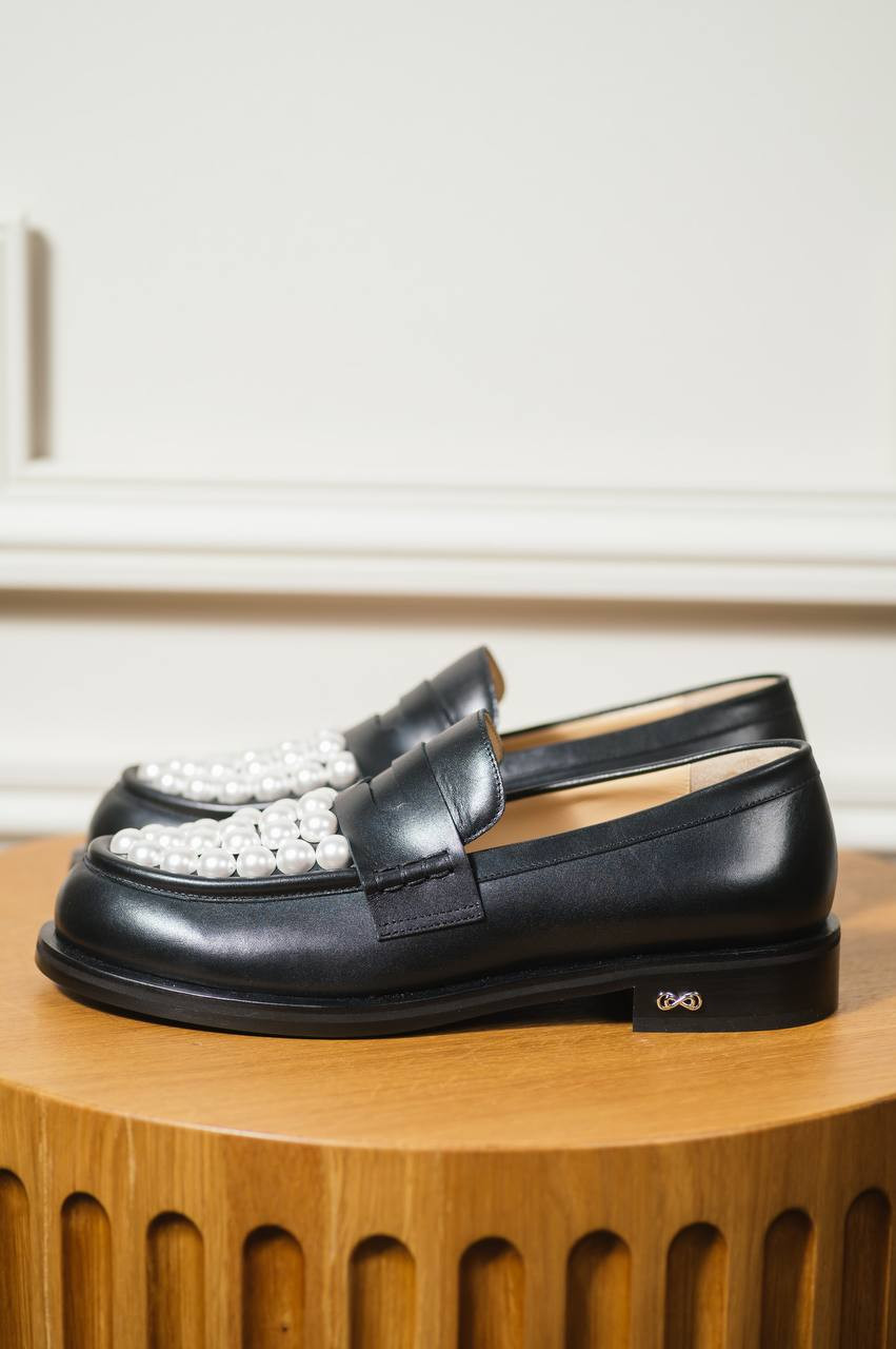 

Black beaded SIRENE leather loafers Mach&Mach