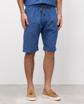 Cashmere&Whiskey Blue linen shorts 0255500264