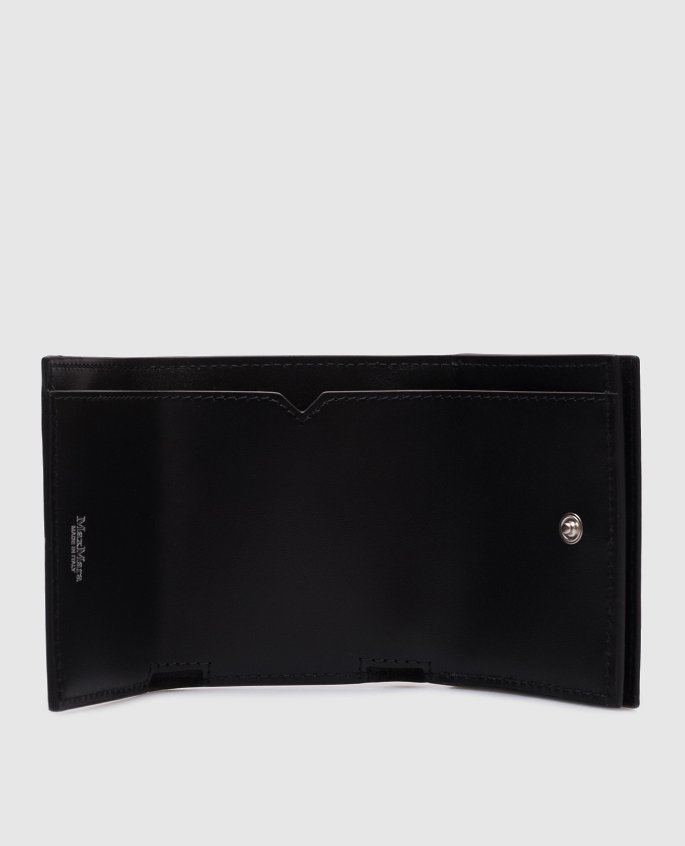 Black leather wallet with logo Max Mara 3