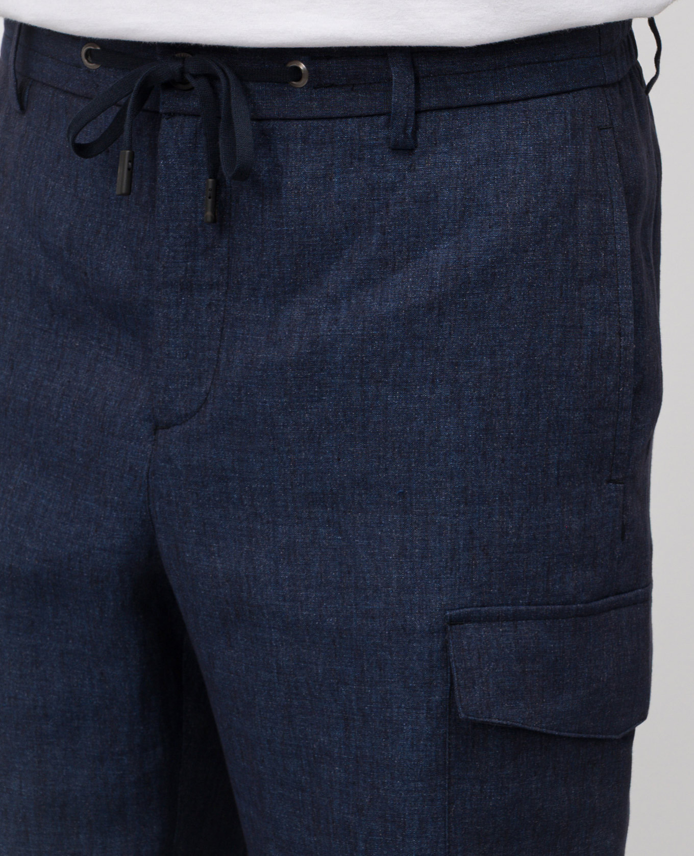 

Blue linen cargo shorts Peserico