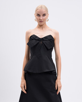 Alexander McQueen Black corset top with silk 839622QEAGH