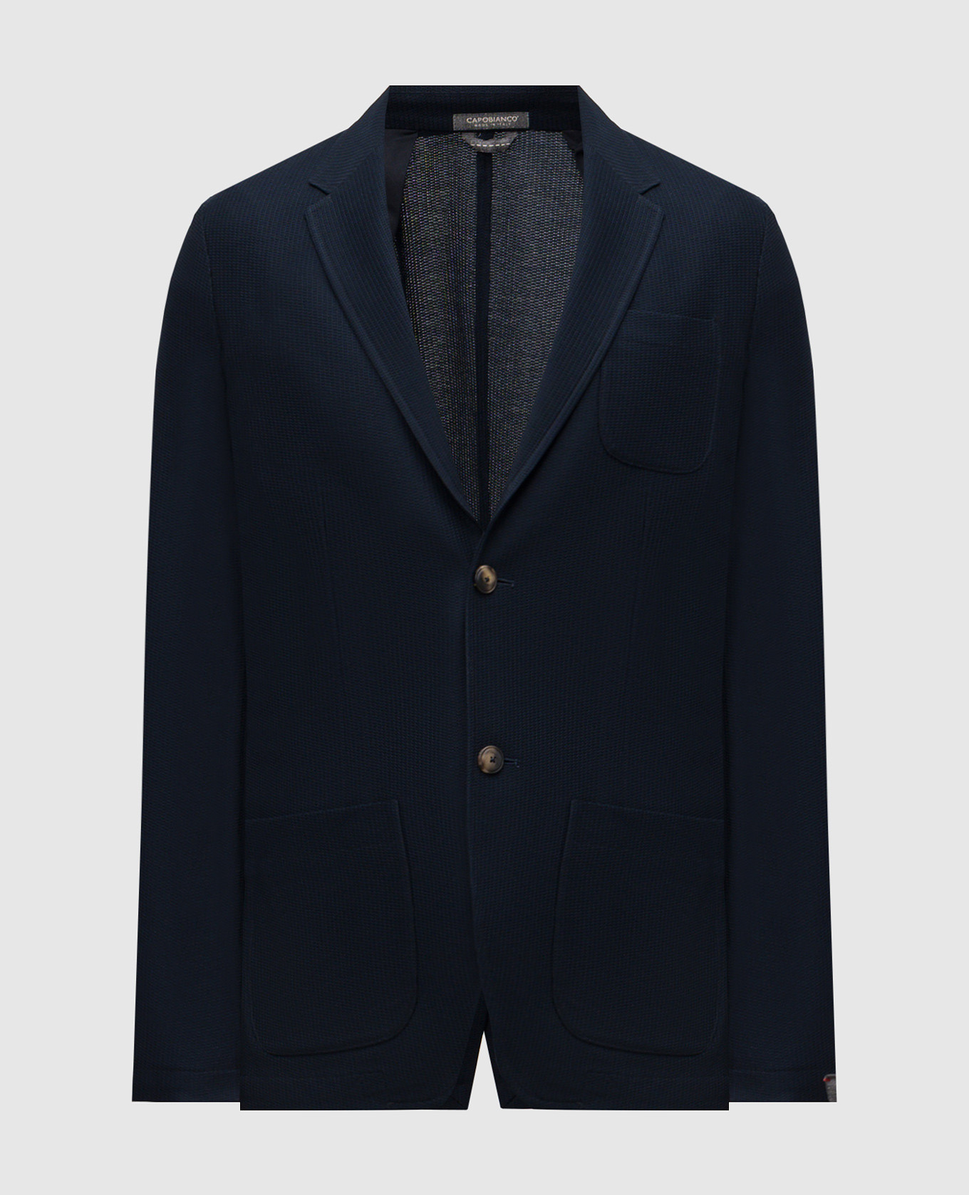 Blue jacket with logo patch CAPOBIANCO