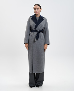 Heresis Gray wool coat with a smell DG80130H420