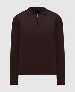 Stefano Ricci Brown cashmere and silk polo shirt K606125P30F25302