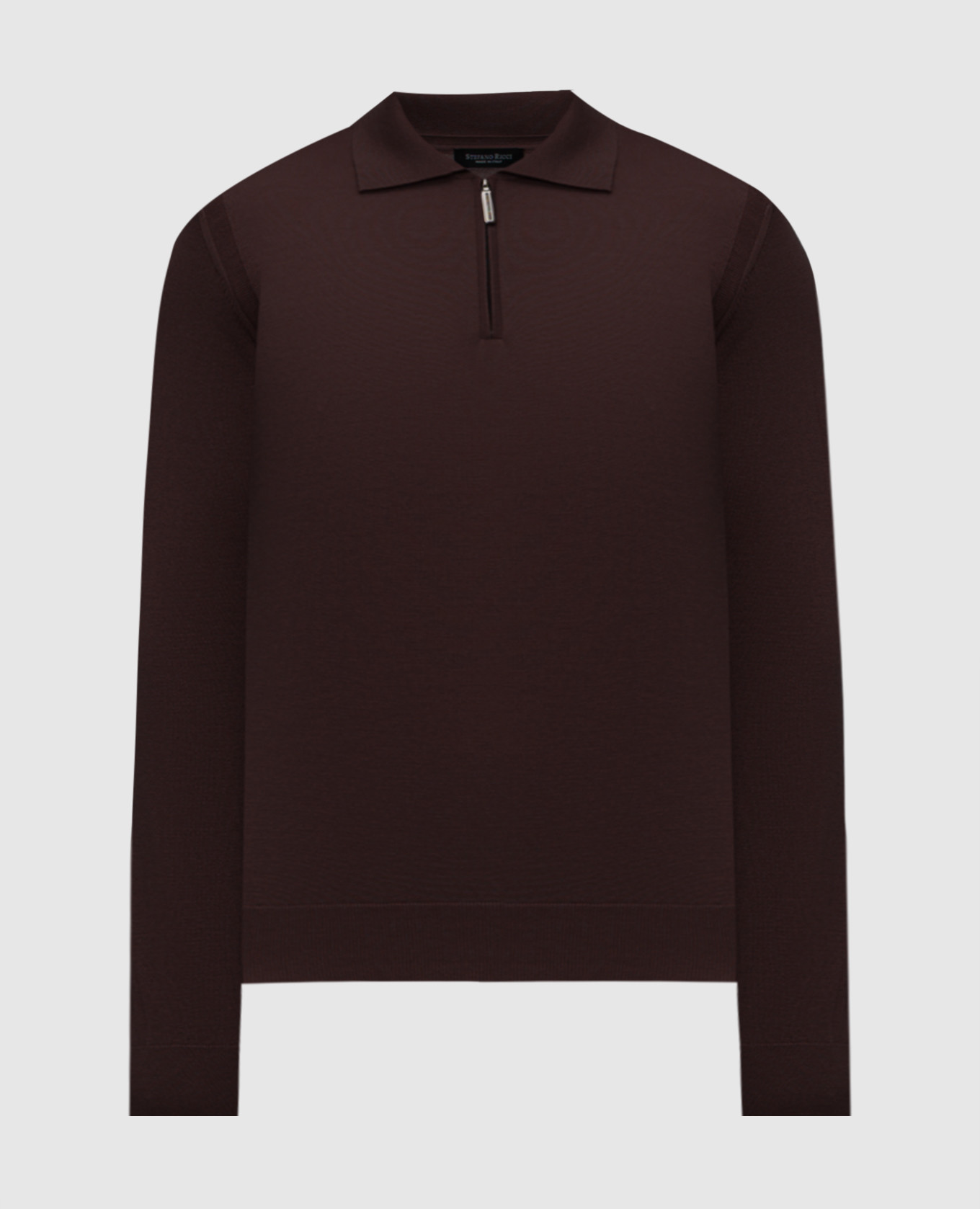 

Brown cashmere and silk polo shirt Stefano Ricci