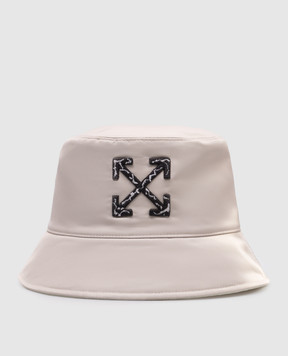 Off-White Beige panama hat with Arrow emblem embroidery OMLA034S25FAB001