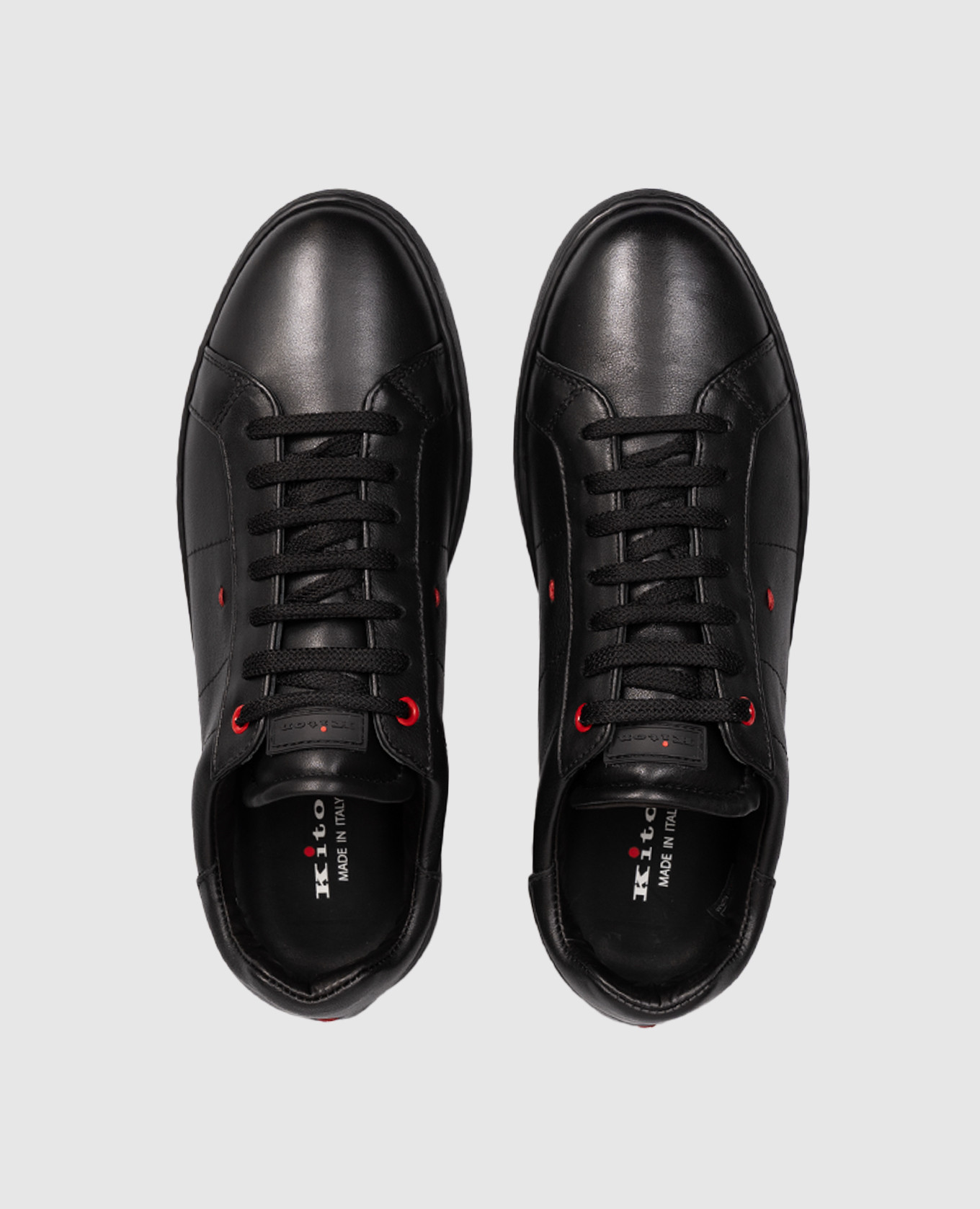 

Black leather sneakers with logo Kiton