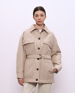 Brunello Cucinelli Beige jacket with belt MG5017829