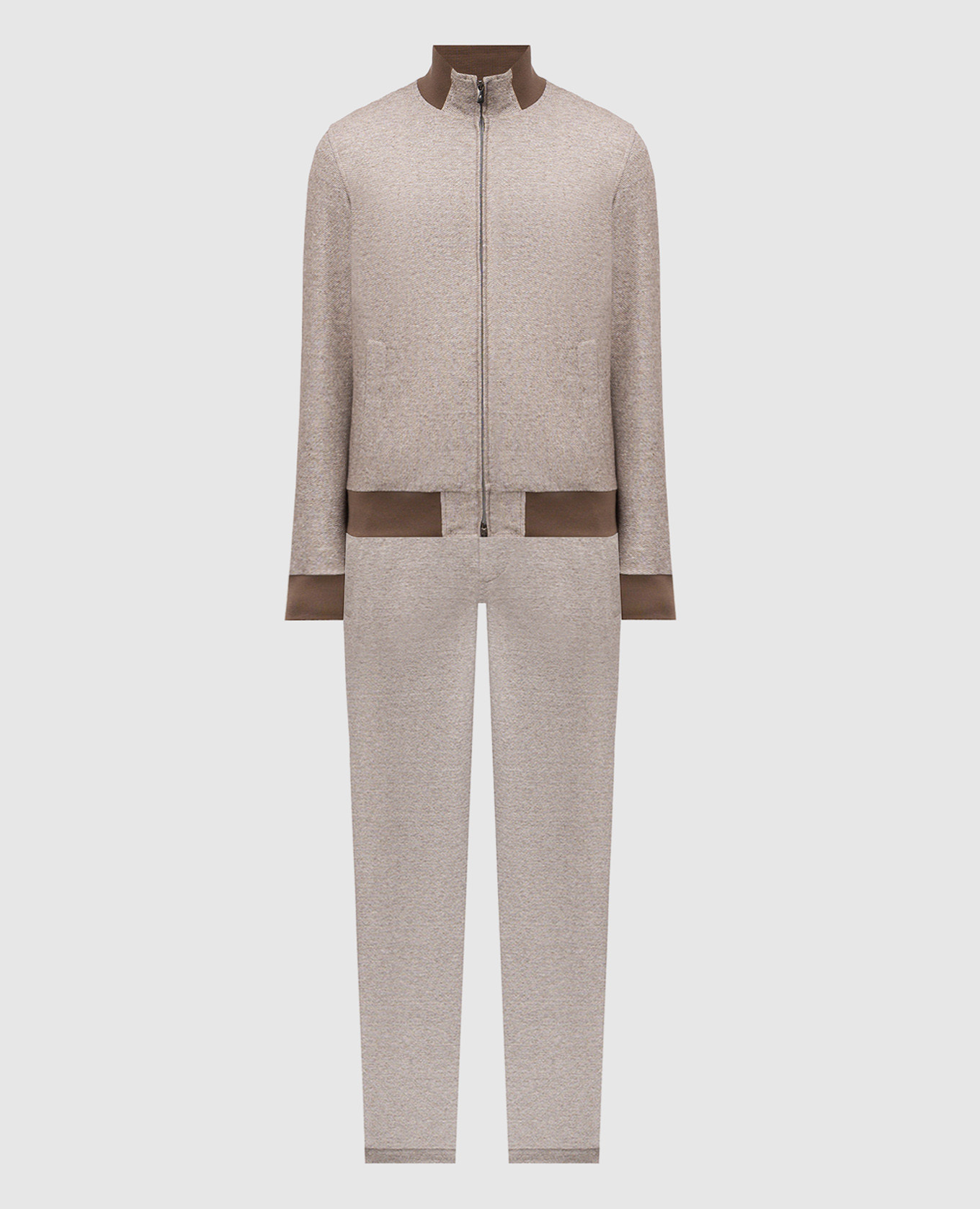 

Beige linen tracksuit with logo CAPOBIANCO