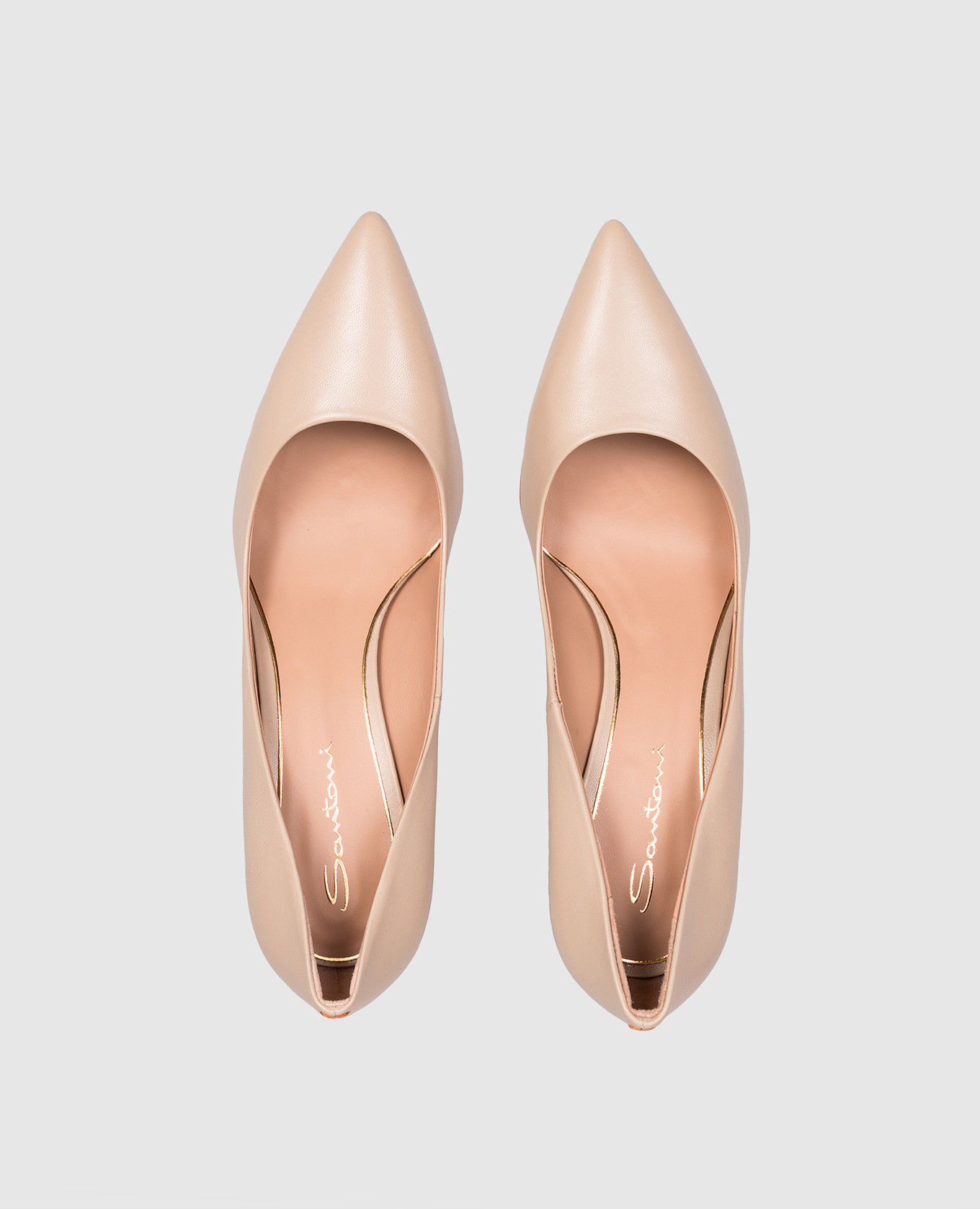 

Beige leather shoes Santoni