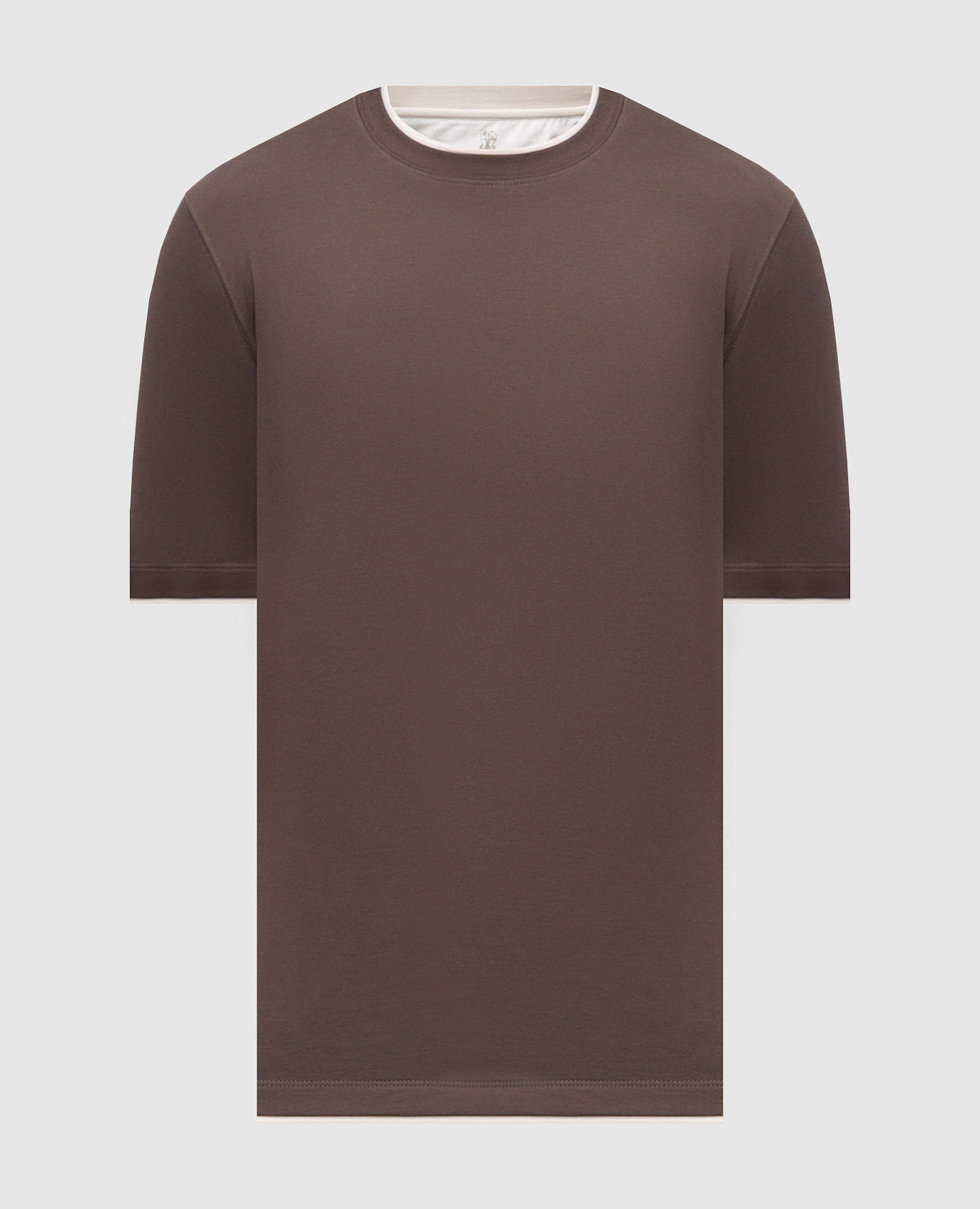 Brown layered T-shirt Brunello Cucinelli