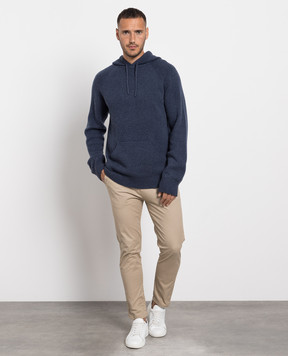 Cashmere&Whiskey Blue cashmere hoodie MU8651305341R3XL