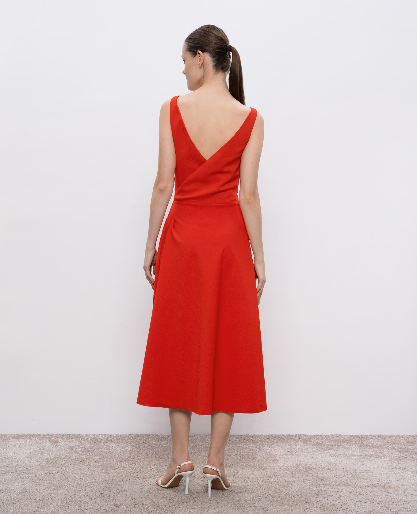 

Red midi dress with drapery Ermanno Scervino