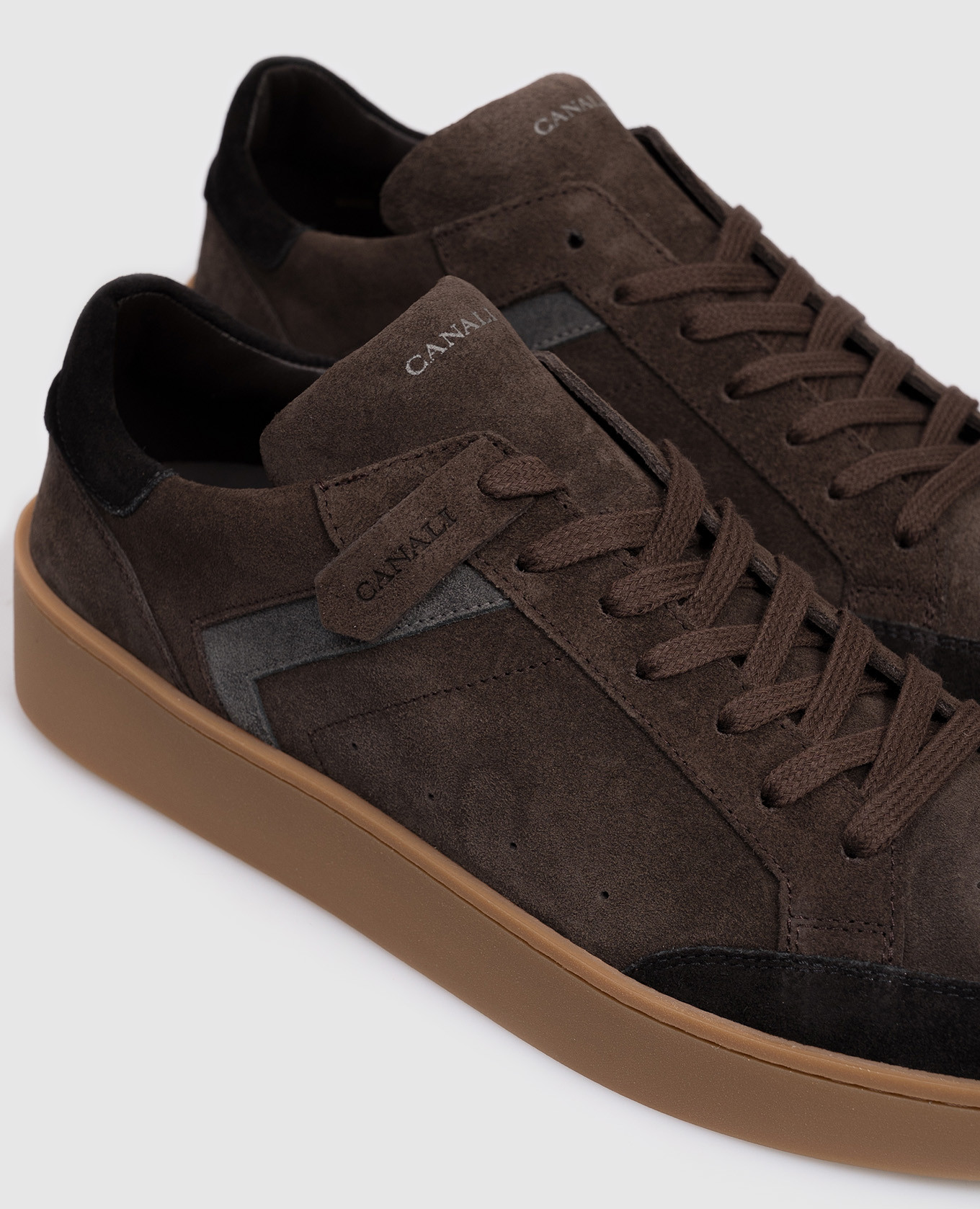 

Brown suede sneakers with logo Canali