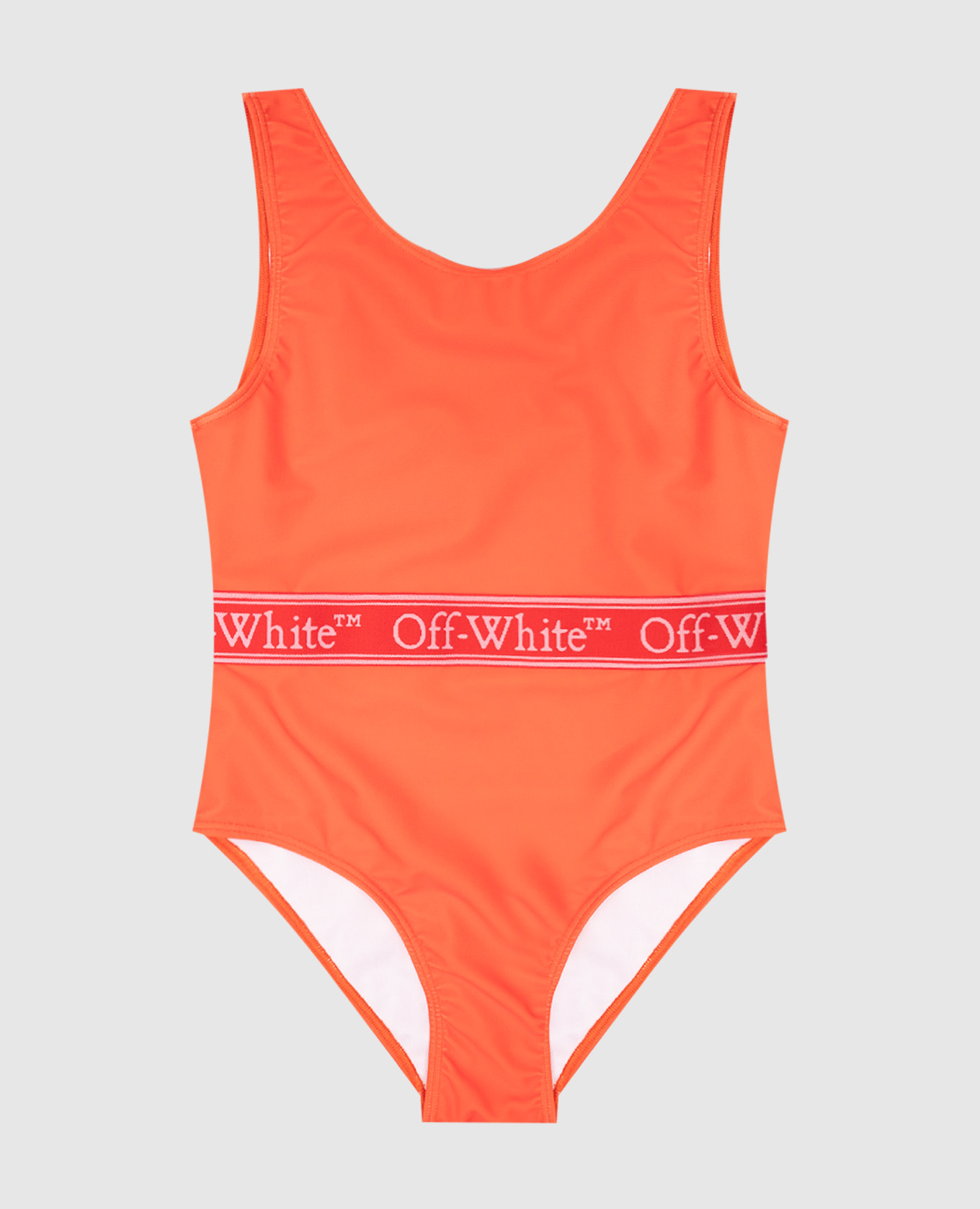 

Children's orange swimsuit with branded ribbon Off-White