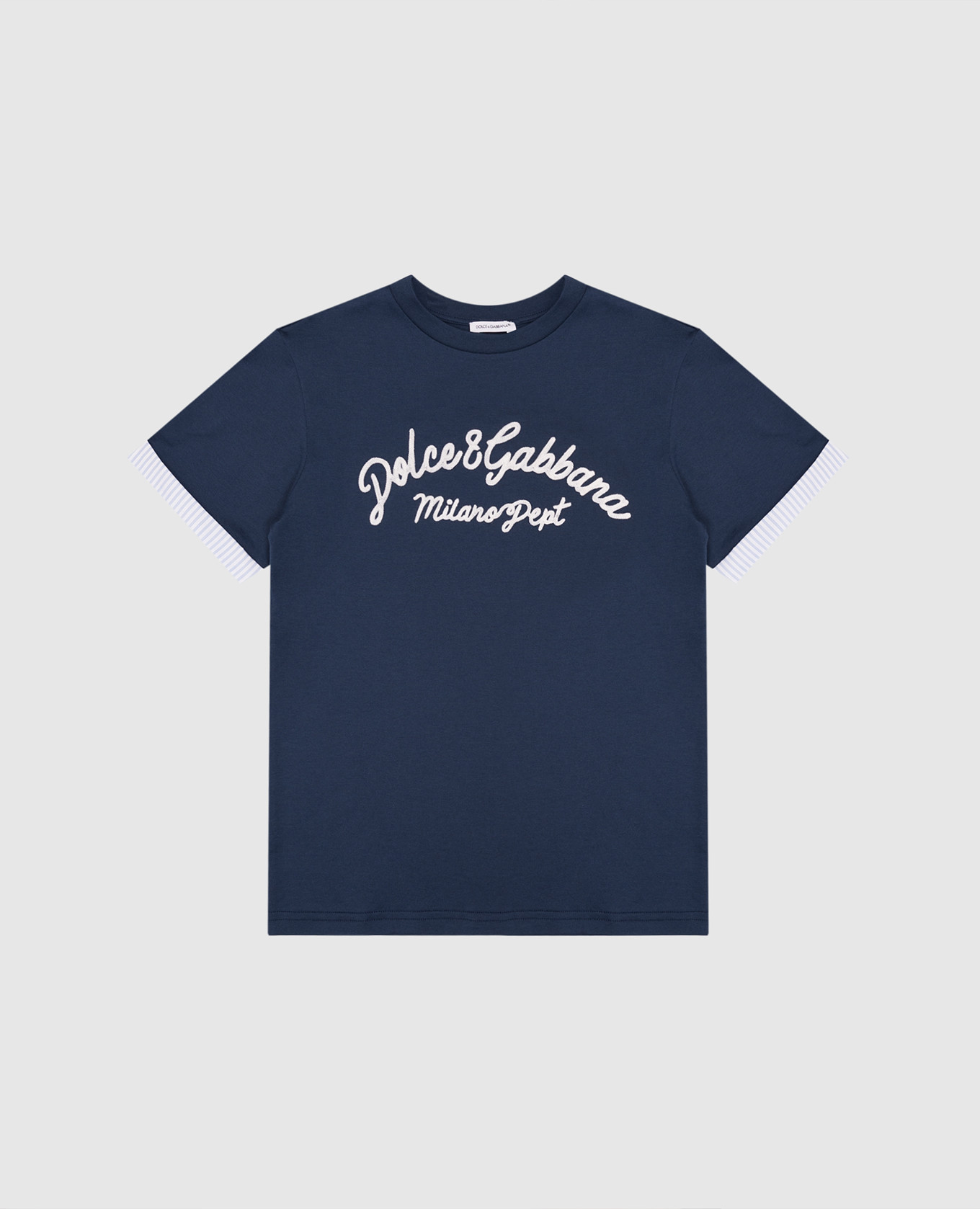 

Children's blue T-shirt with embroidered logo Dolce&Gabbana