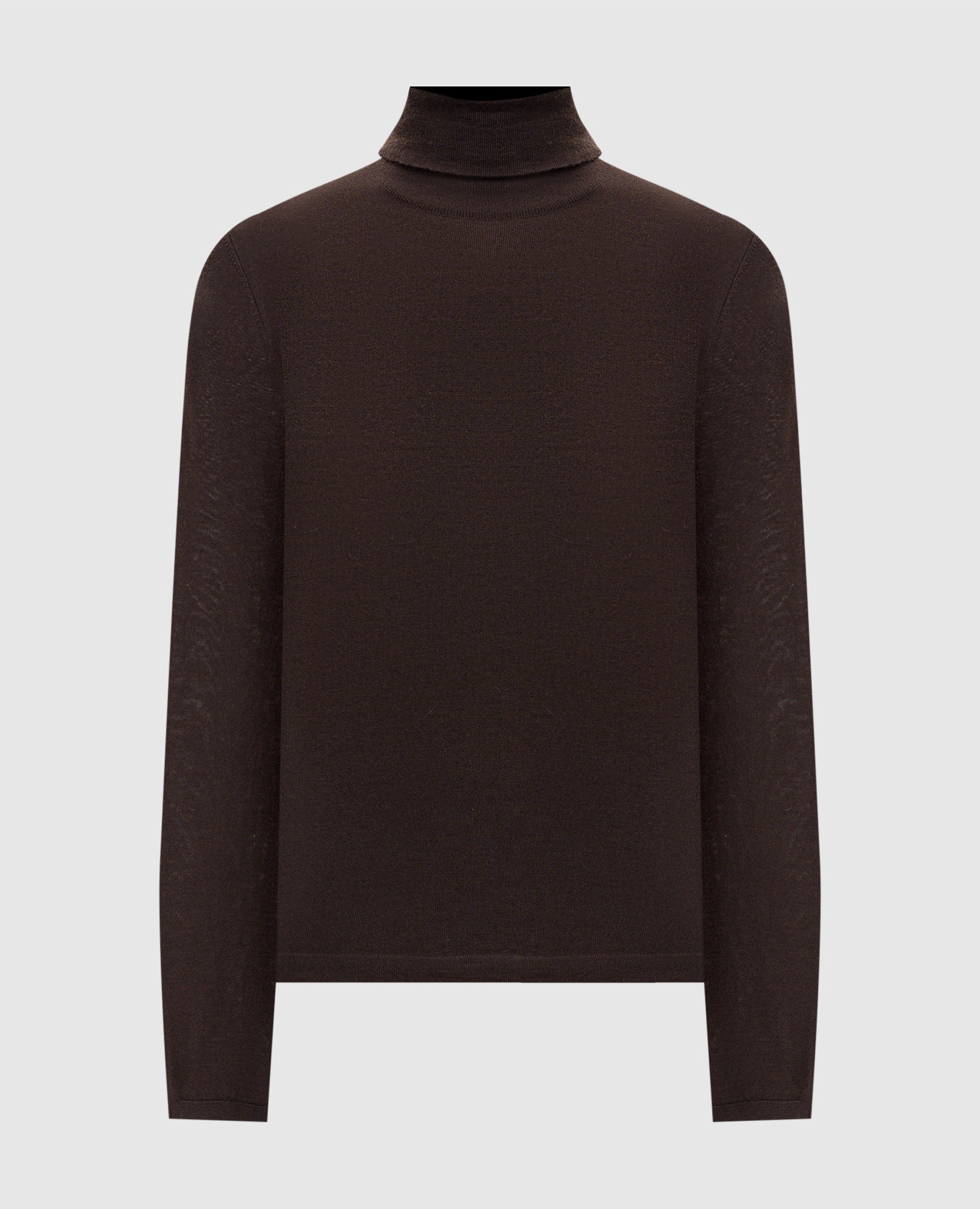 Brown silk and cashmere turtleneck Brunello Cucinelli