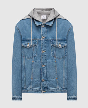 Vetements Blue denim jacket with logo embroidery UA66JA510N