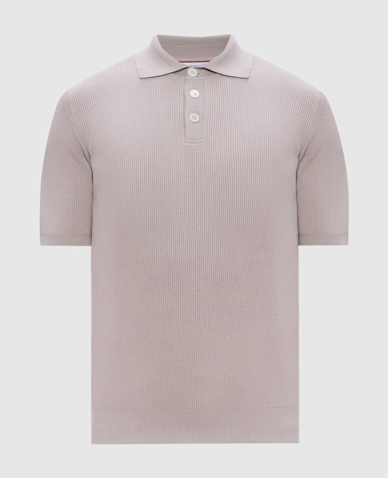 Beige striped polo shirt Brunello Cucinelli