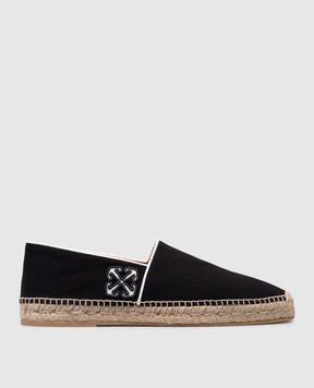 Off-White Black Anglette espadrilles with Arrow patch OMIB007S24FAB001