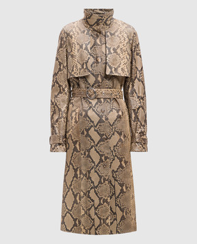 Yves Salomon Beige Python Trench Coat 20EYM22011PYXX