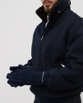 Brunello Cucinelli Blue cashmere gloves M2293118