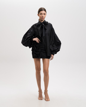 Charo Ruiz Black Bommie blouse with silk 256201
