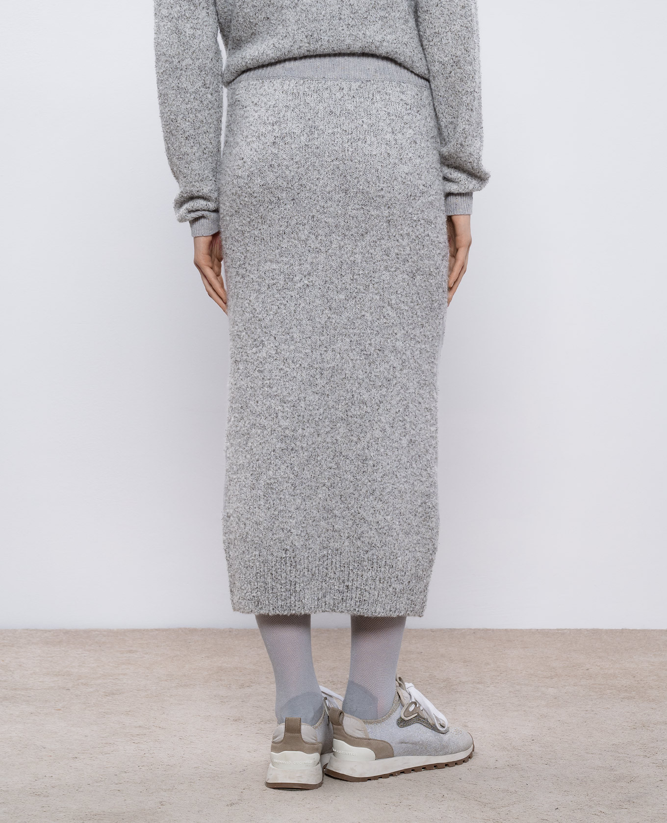 

Gray skirt with wool with a geometric pattern Ballantyne, Grey
