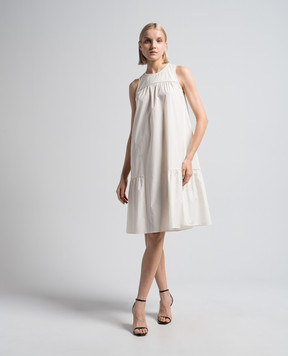 Peserico White dress with monil chain S0216002769
