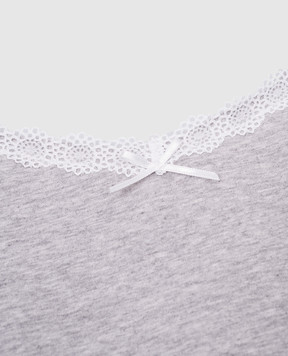 Story Loris Children's gray T-shirt with lace 36675812