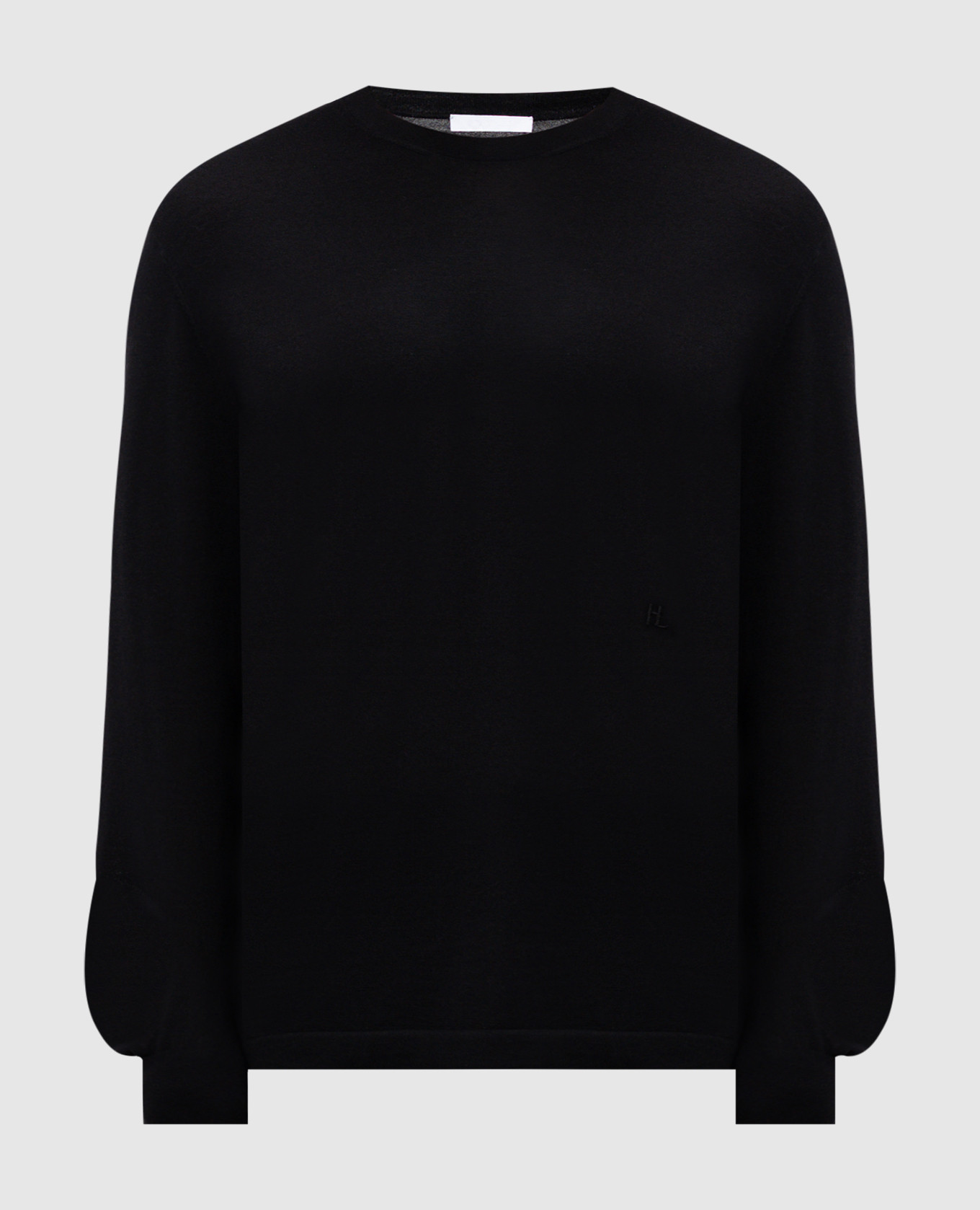 

Black wool and silk jumper with logo embroidery Helmut Lang