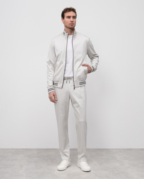 CAPOBIANCO Grey sports jacket with logo 18M454YA004856