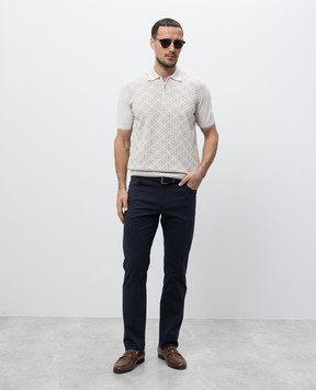 Stefano Ricci Blue pants with monogram logo MFT51B0110T209PT