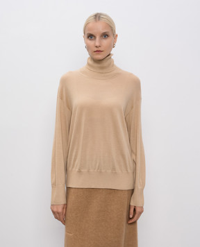 BOBOUTIC Beige cashmere and silk turtleneck 4301BIS