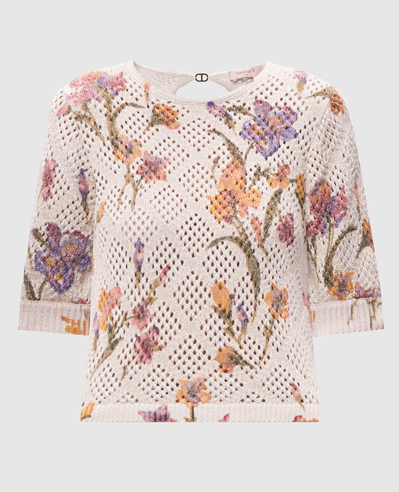 

White openwork top with pattern Twinset