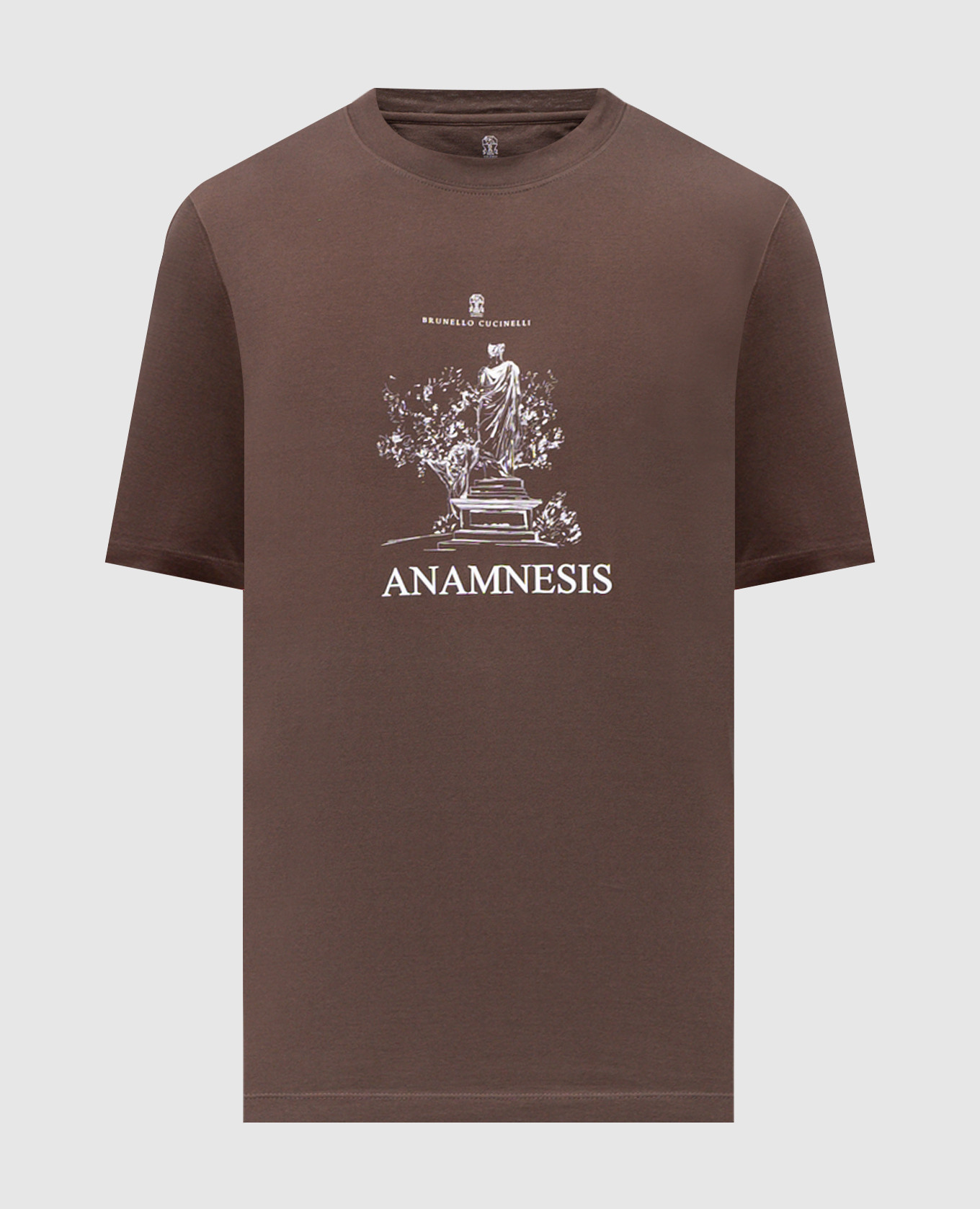 Brown T-shirt with print Brunello Cucinelli