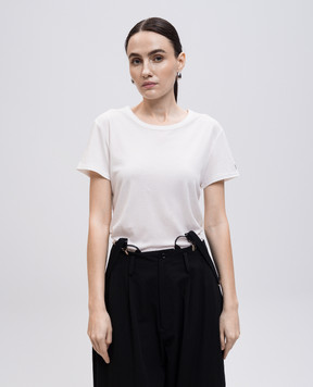 Y`S Yamamoto White T-shirt with print YPT05060