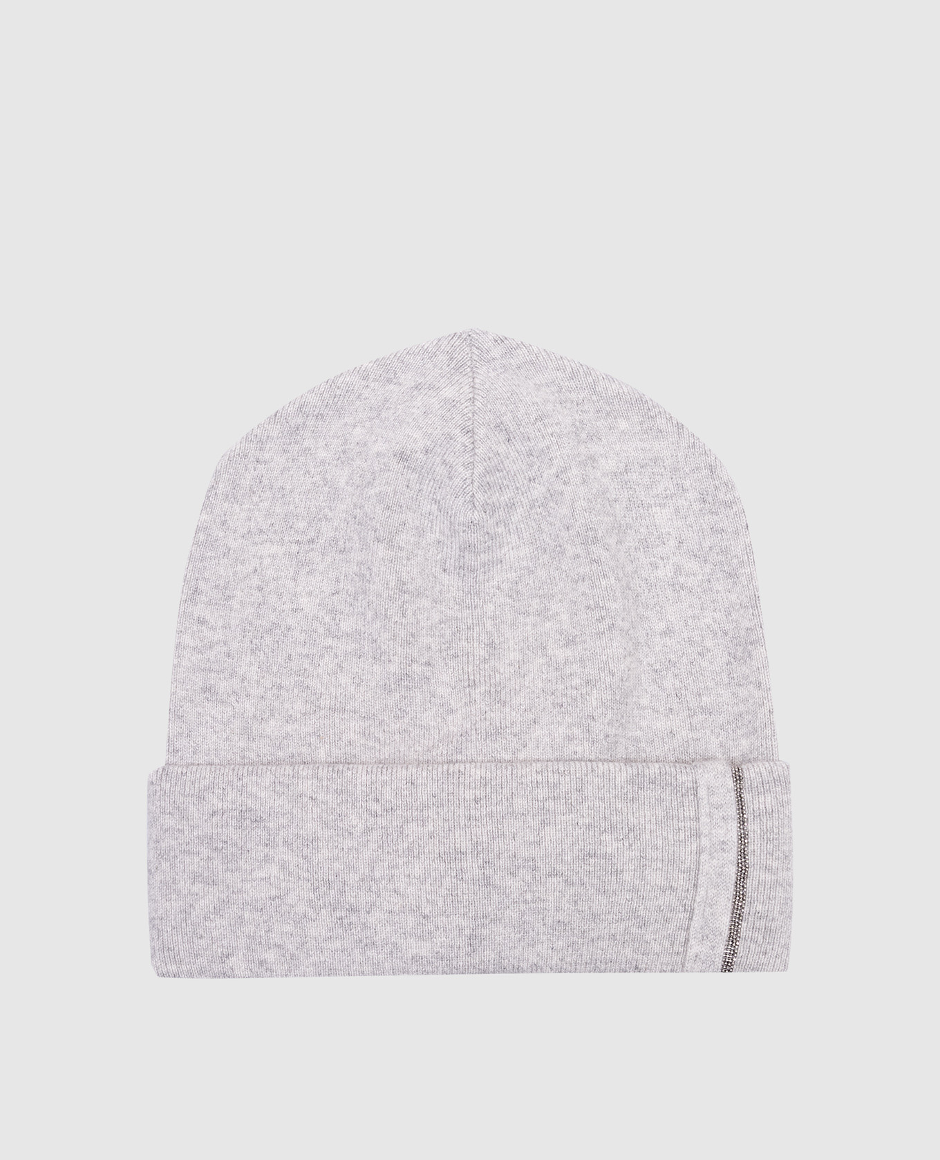 

Gray melange cashmere hat with monil chain Brunello Cucinelli, Grey