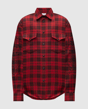 Vetements Red wool check shirt UH76SH900BRm