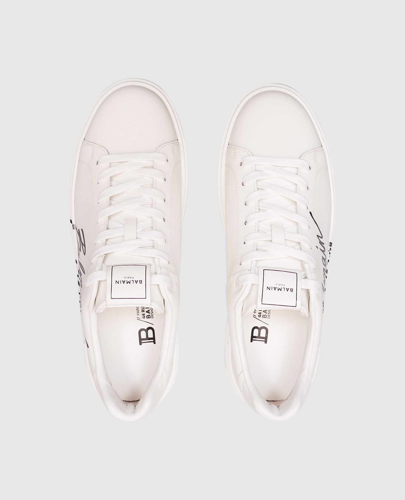 

B-Court white leather sneakers with logo Balmain