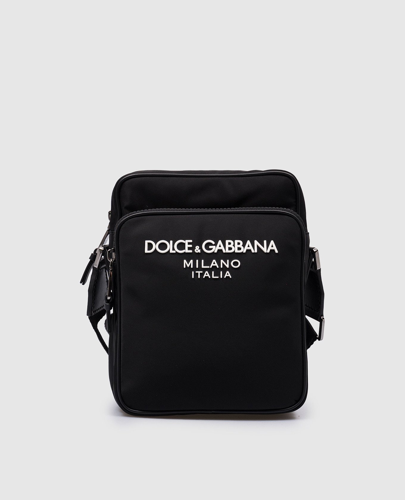 

Black shoulder bag with textured logo Dolce&Gabbana