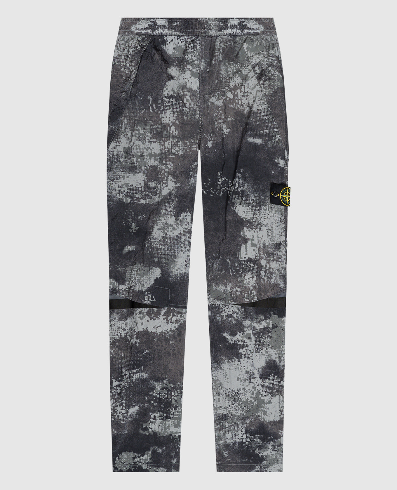 

Gray printed trousers with a removable logo patch Stone Island, Серый