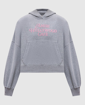 AMIRI Gray hoodie with textured lettering AWJYHD1024