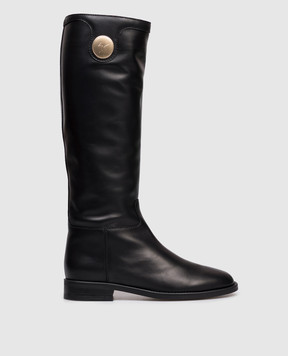 Giuseppe Zanotti Lidia black leather boots with logo I580007