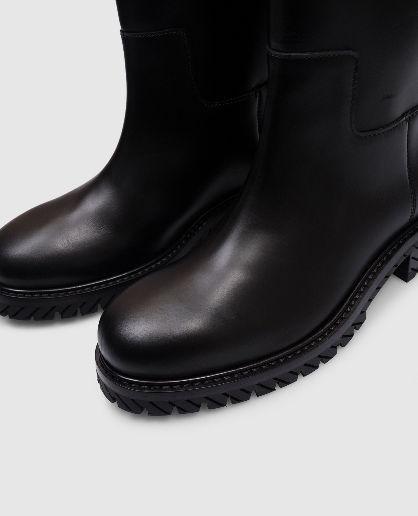 

Black leather boots with logo Off-White