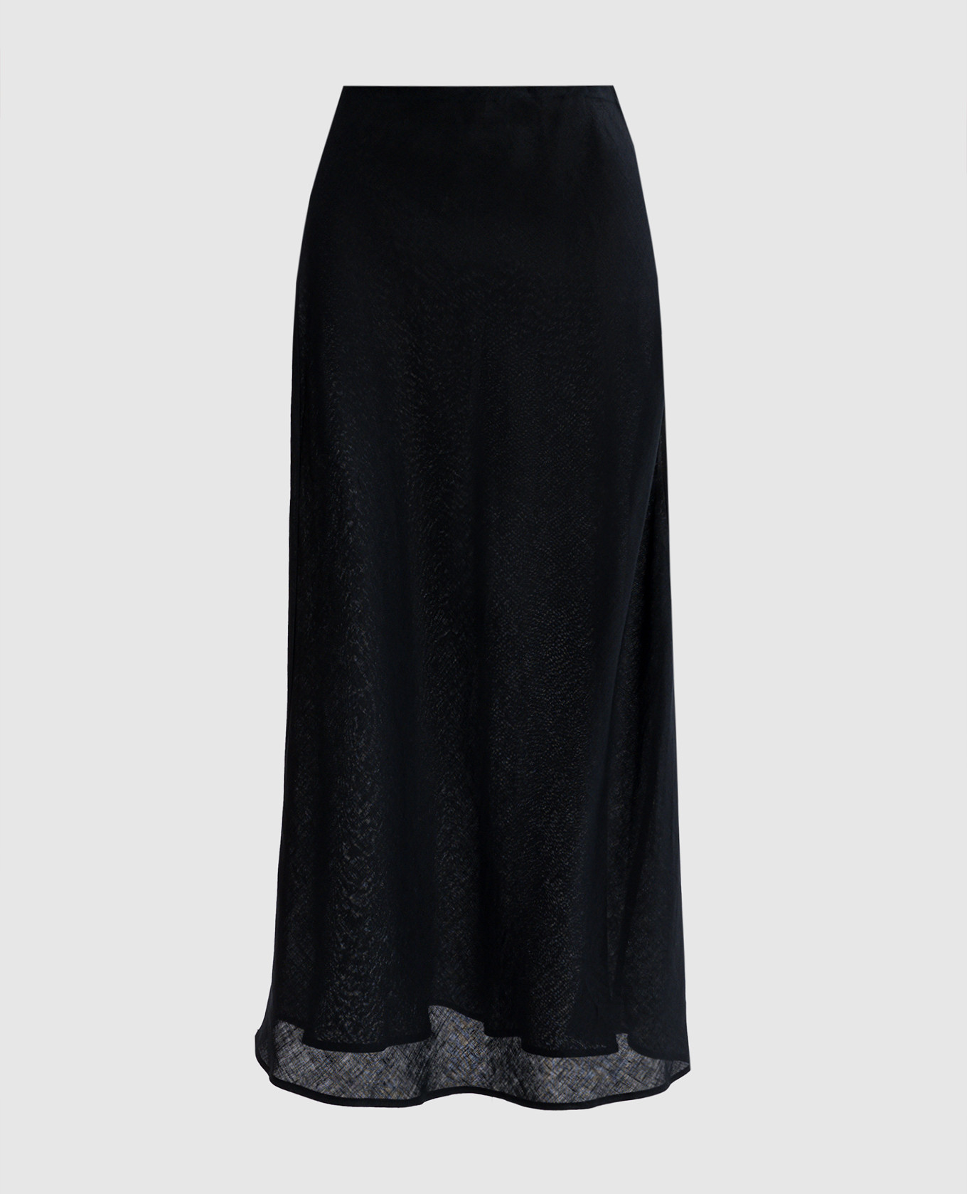 

Black linen skirt with logo emblem Twinset