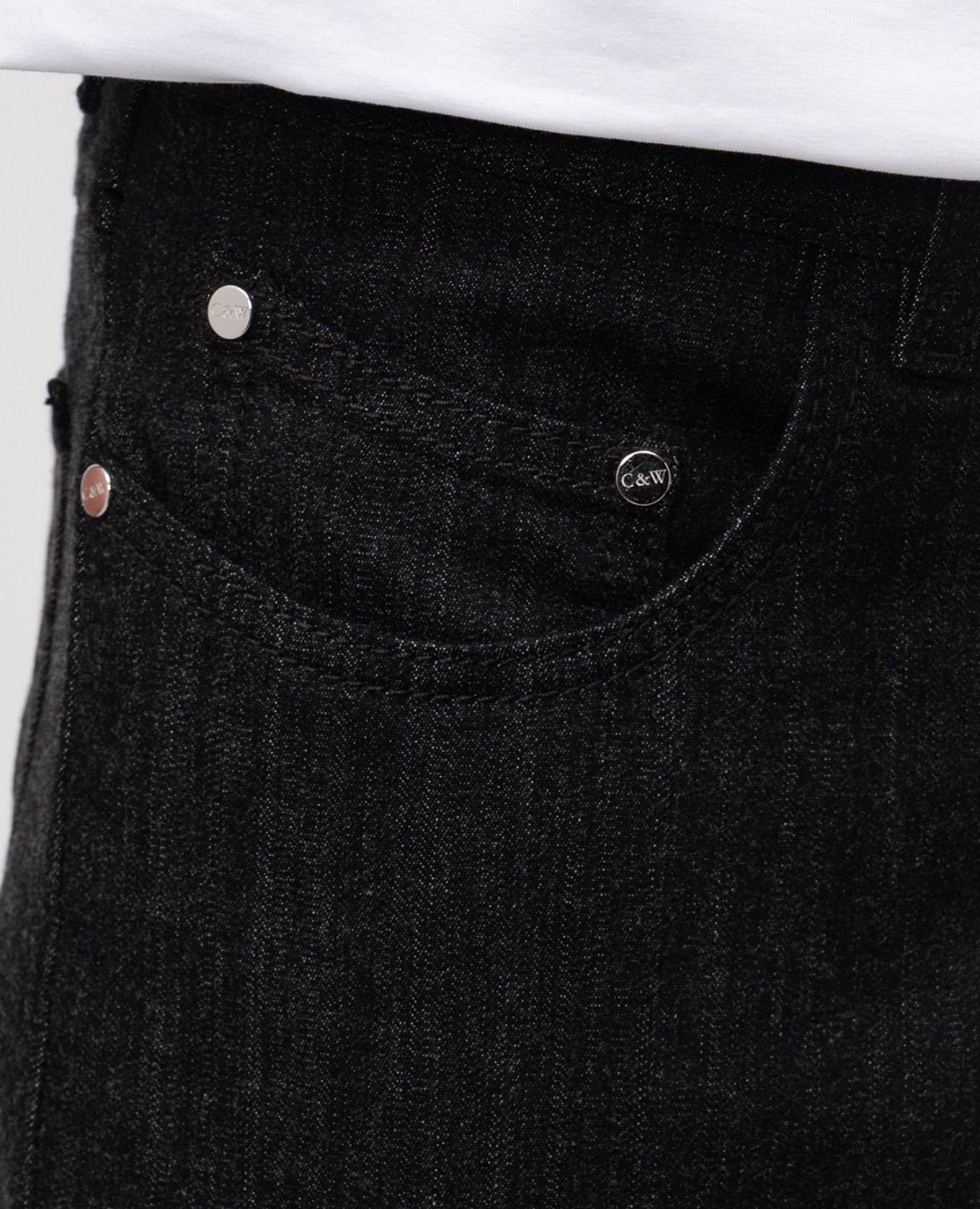 RAVELLO black jeans with logo patch Cashmere&Whiskey 5