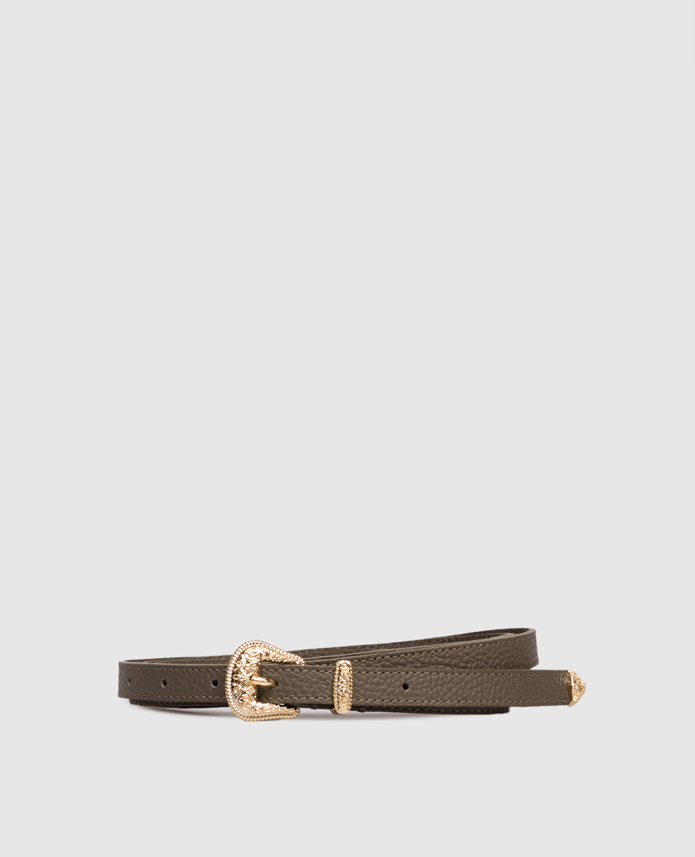 

Abby khaki leather belt Momoni